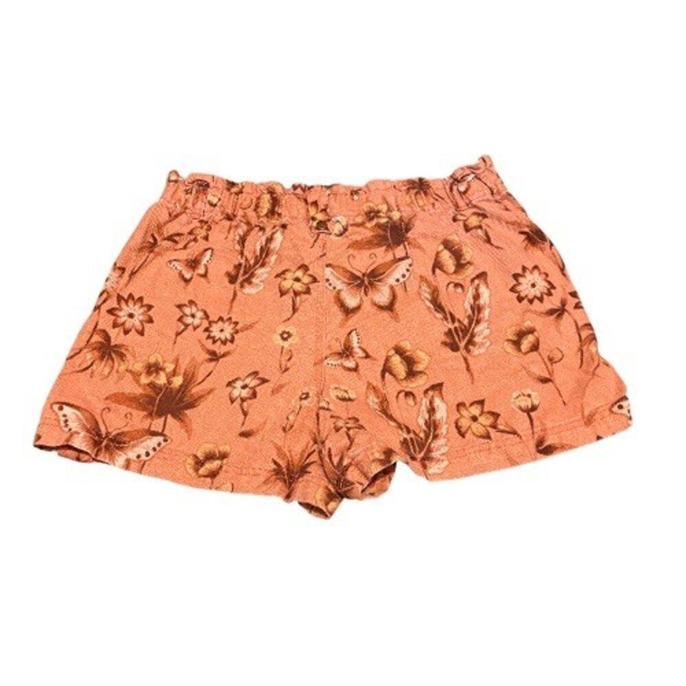 Anthropologie $98 Jesse Floral Butterfly Rose Pink Cotton Utility Shorts Sz 14 - Picture 3 of 6